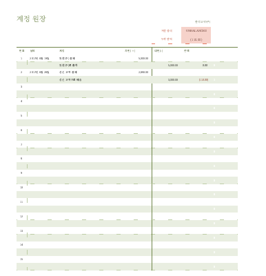 T-계정 원장 T-계정 원장